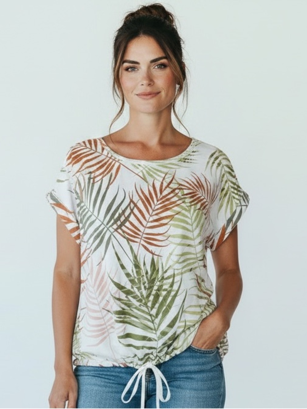 Rachel Zoe NWT tropical Leaf Print Top Women’s Size XL